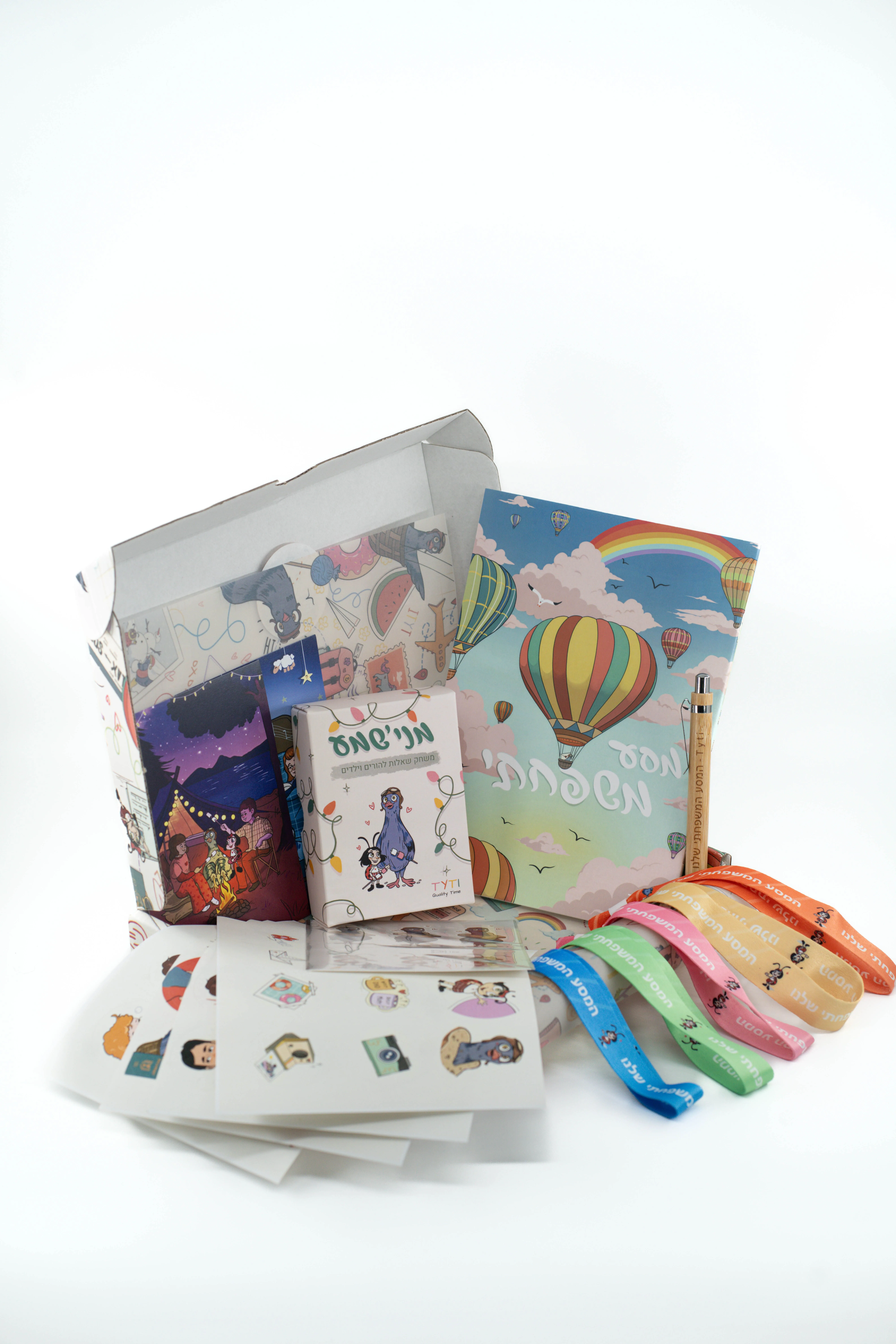 The kit opened, showing all the items inside