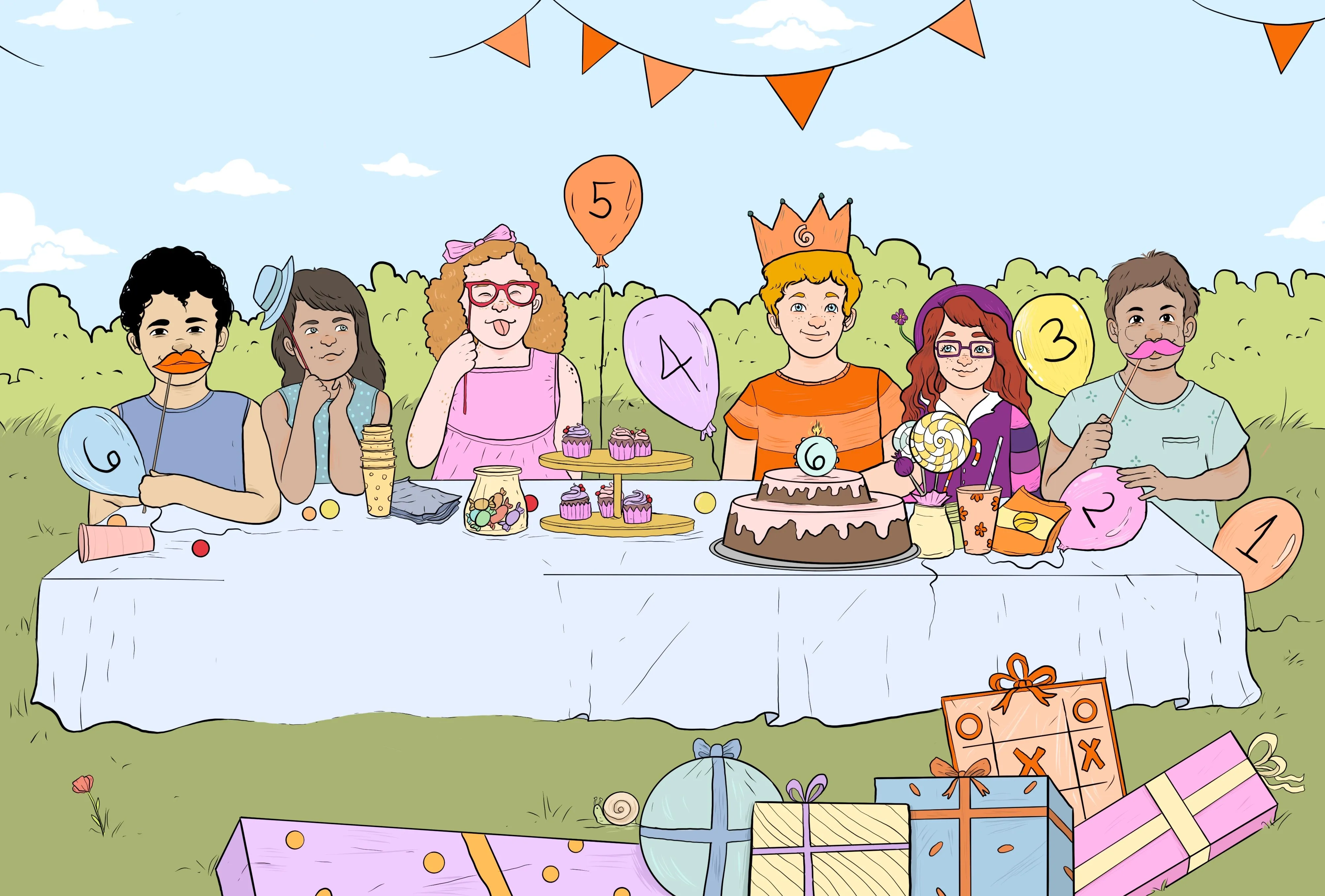 Birthday party with children celebrating